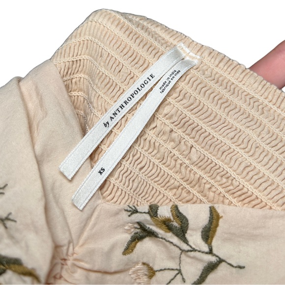 By Anthropologie Long Sleeve Embroidered Mini Fairy Floral Dress Cream Size XS - Picture 13 of 16